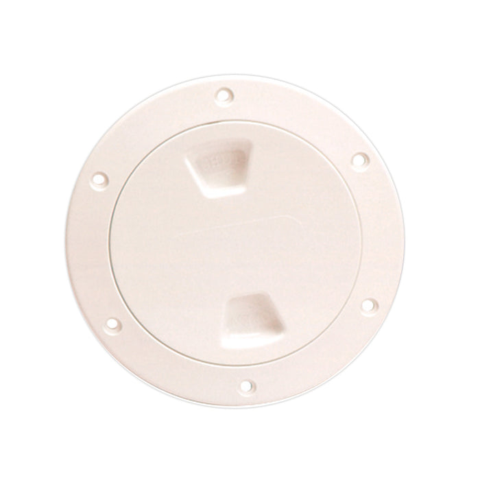 Beckson 4 Smooth Center ScrewOut Deck Plate  Beige DP40N