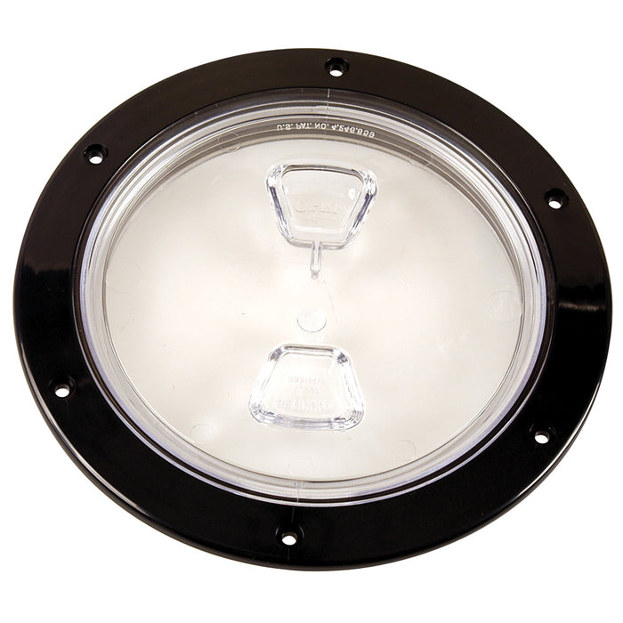 Beckson  6 Clear Center ScrewOut Deck Plate  Black DP60BC