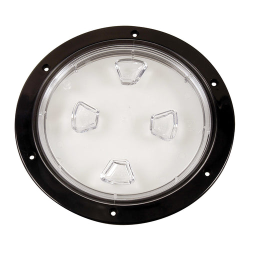 Beckson 8 Clear Center ScrewOut Deck Plate  Black DP80BC