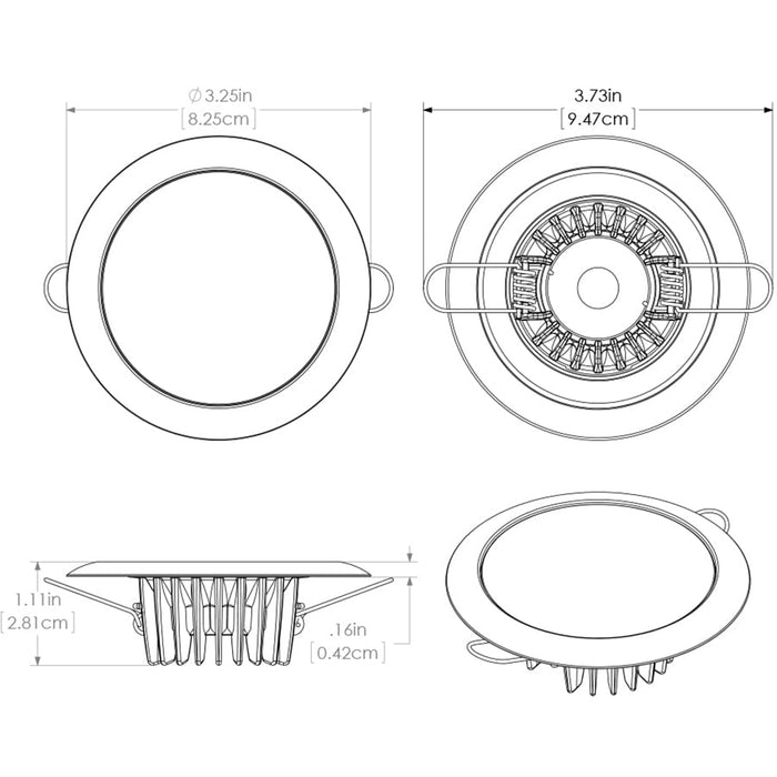 Lumitec Mirage  Flush Mount Down Light  Glass FinishWhite Bezel  4Color WhiteRedBluePurple NonDimming 113120