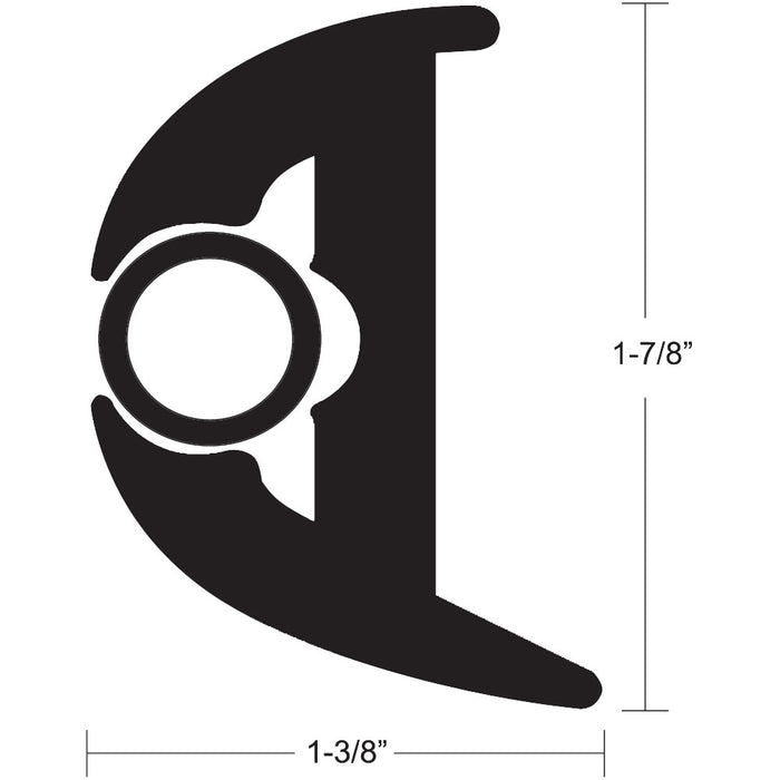 TACO Flex Vinyl Rub Rail Kit  Black wBlack Insert  50  178 X 138 V113426BBK502