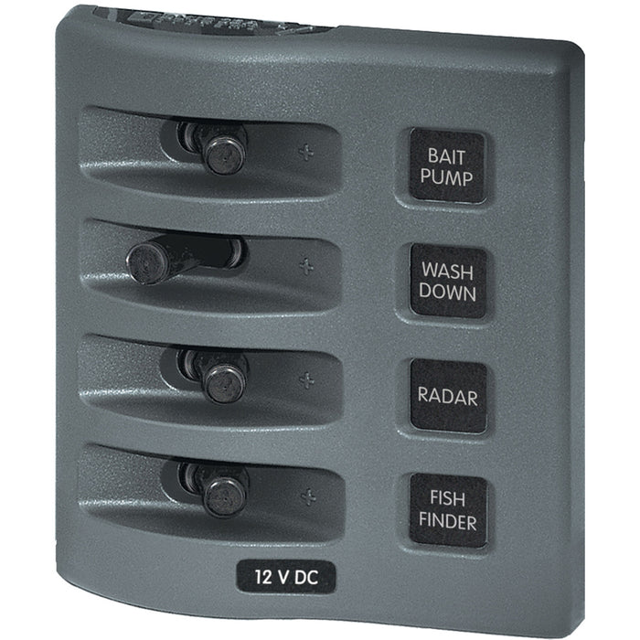 Blue Sea 4305 WeatherDeck 12V DC Waterproof Switch Panel  4 Posistion 4305