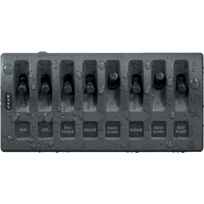 Blue Sea 4309 WeatherDeck 12V DC Waterproof Switch Panel  8 Position 4309