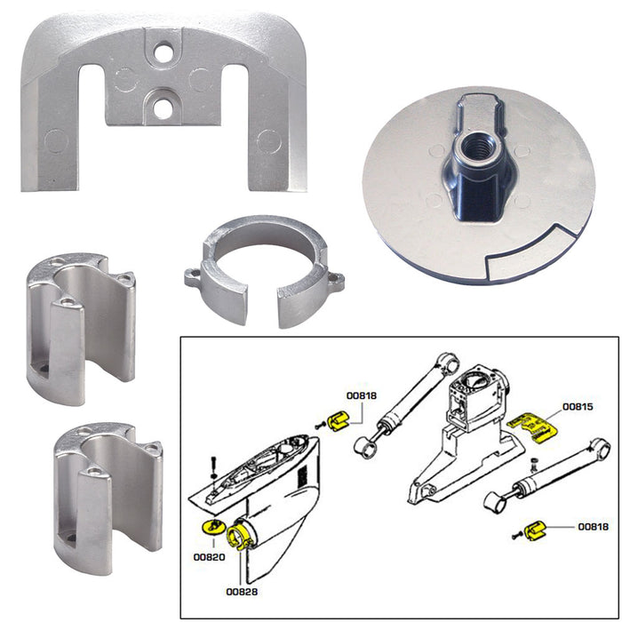 Tecnoseal Anode Kit wHardware  Mercury Bravo 1  Aluminum 20803AL