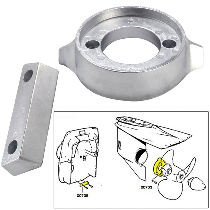 Tecnoseal Anode Kit wHardware  Volvo 290  Aluminum 20705AL