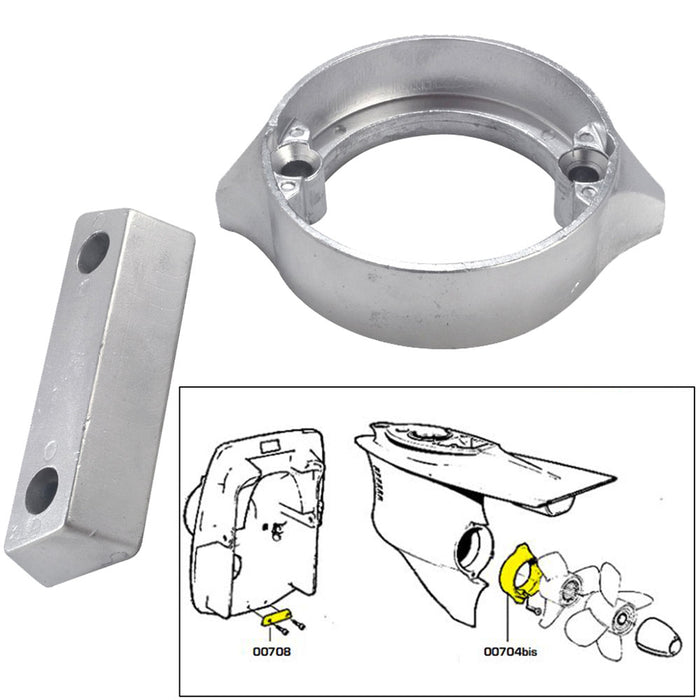 Tecnoseal Anode Kit wHardware  Volvo DuoProp 290  Magnesium 20706MG
