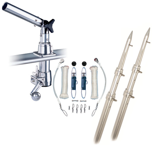Rupp Z30 Top Gun Outrigger Kit w15 Telescoping Poles  Complete Single Line Rigging Kit wKlickers Release Clips