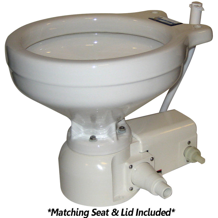 Raritan Sea Era QC Toilet  Marine Size  Freshwater Solenoid  Straight  90 Discharge  Smart Toilet Control  12v 162MF012