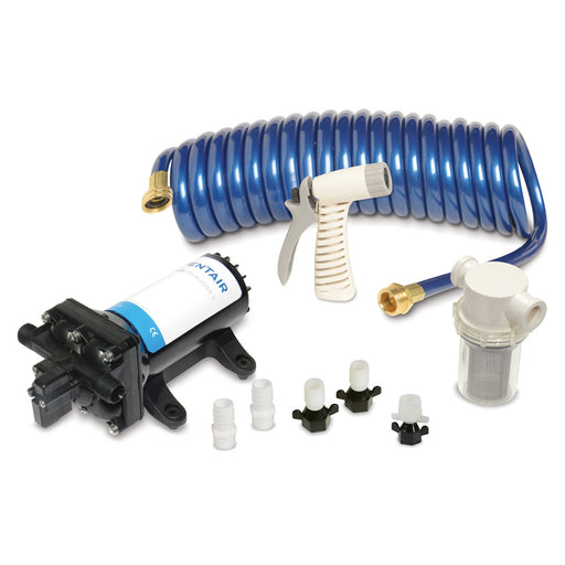 Shurflo by Pentair PRO WASHDOWN KIT II Ultimate  12 VDC  50 GPM  Includes Pump Fittings Nozzle Strainer 25 Hose