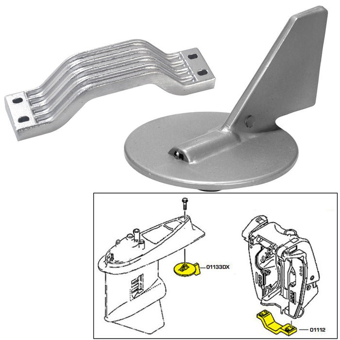Tecnoseal Anode Kit wHardware  Yamaha 150200HP  Magnesium 21101MG