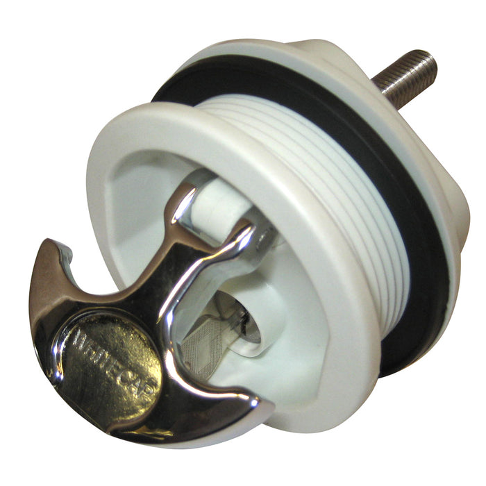 Whitecap THandle Latch  Chrome Plated ZamacWhite Nylon  Locking  Freshwater Use Only S0226WC