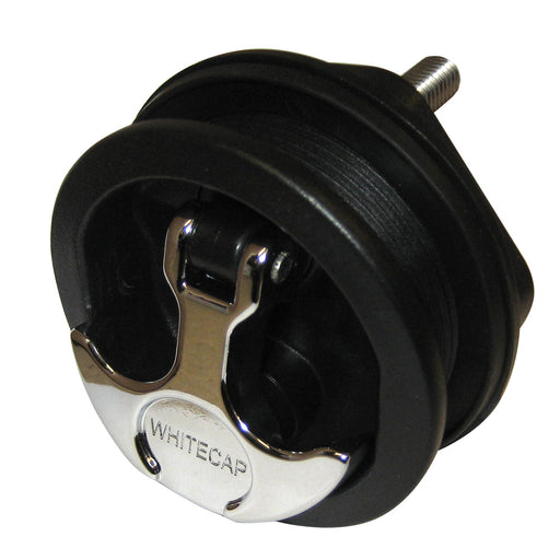 Whitecap THandle Latch  Chrome Plated ZamacBlack Nylon  No Lock  Freshwater Use Only S0230BC
