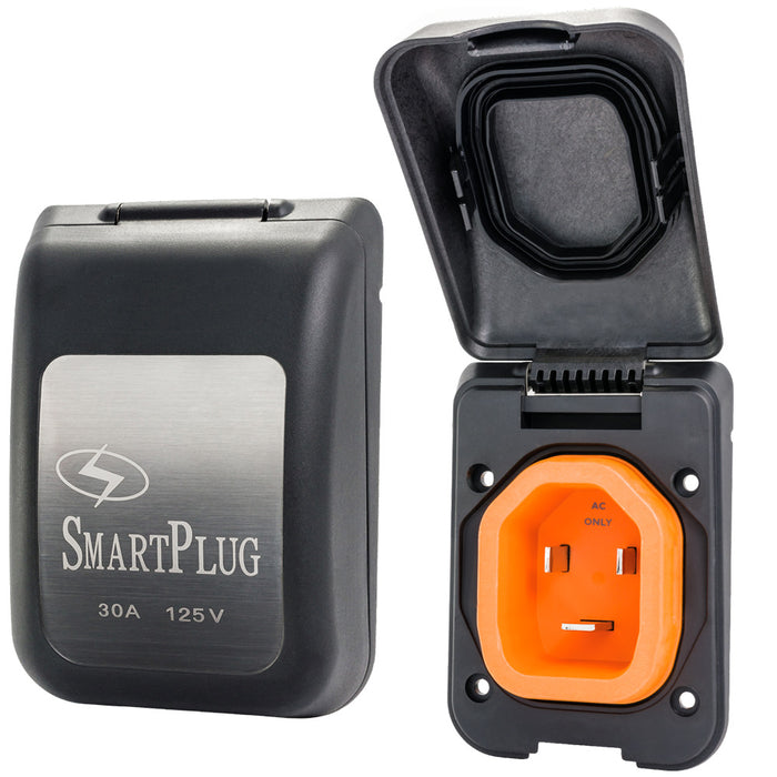 SmartPlug 30 AMP Male NonMetallic Inlet Cover  Black BM30PB