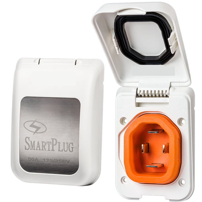 SmartPlug 50 AMP Male NonMetallic Inlet Cover  White BM50PW