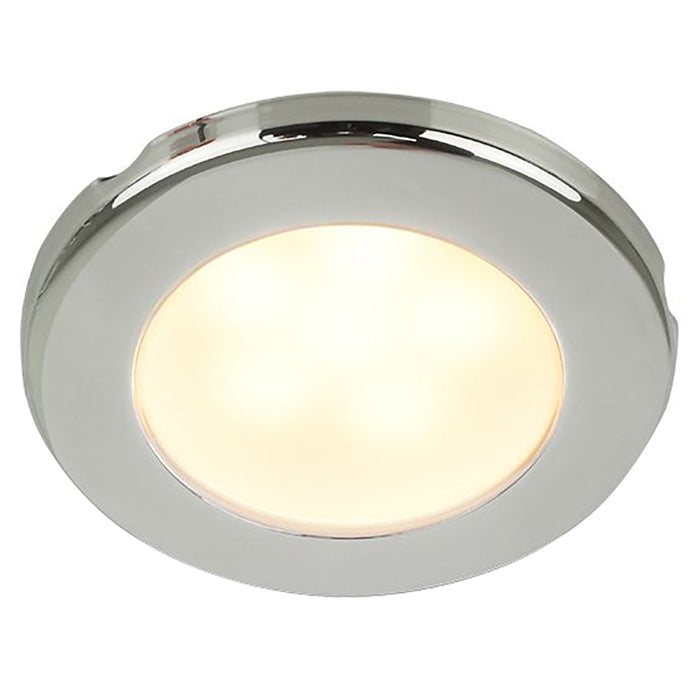 Hella Marine EuroLED 75 3 Round Screw Mount Down Light  Warm White LED  Stainless Steel Rim  12V 958109021