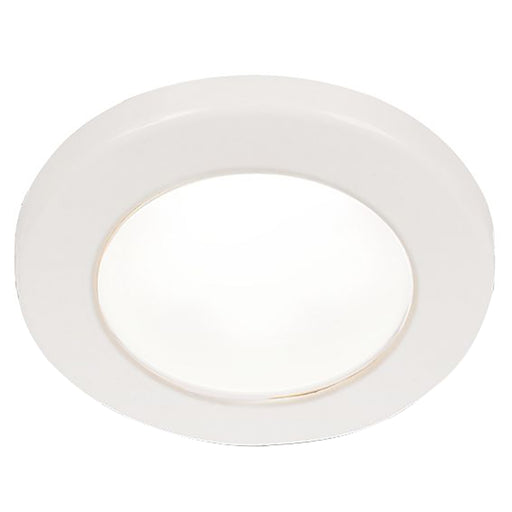 Hella Marine EuroLED 75 3 Round Screw Mount Down Light  White LED  White Plastic Rim  12V 958110011