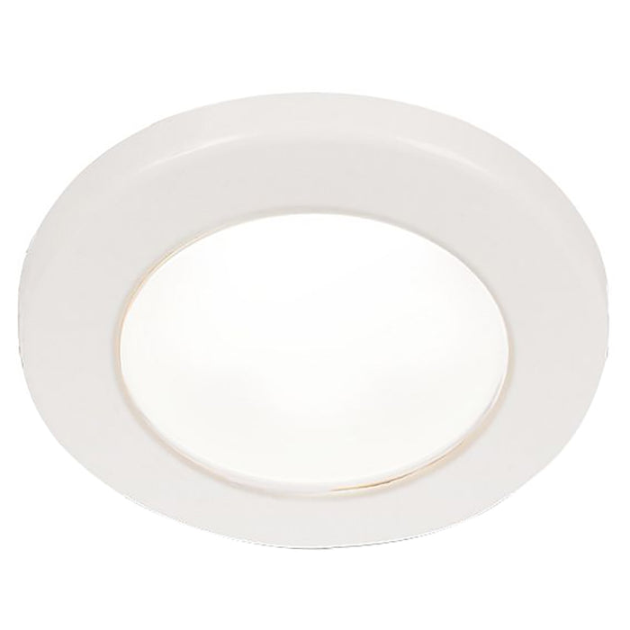 Hella Marine EuroLED 75 3 Round Screw Mount Down Light  White LED  White Plastic Rim  12V 958110011