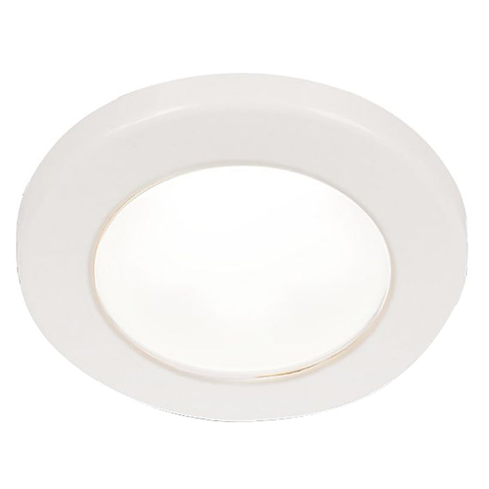 Hella Marine EuroLED 75 3 Round Screw Mount Down Light  White LED  White Plastic Rim  24V 958110111