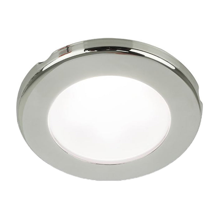 Hella Marine EuroLED 75 3 Round Screw Mount Down Light  White LED  Stainless Steel Rim  24V 958110121