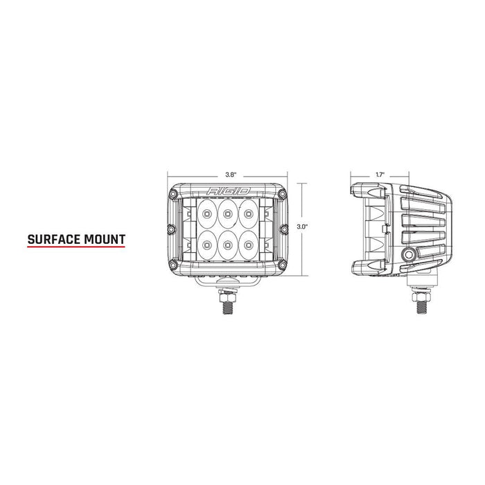 RIGID Industries DSS Series PRO Flood LED Surface Mount  Pair  Black 262113