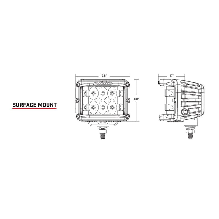 RIGID Industries DSS PRO Flood LED Surface Mount  Pair  White 862113