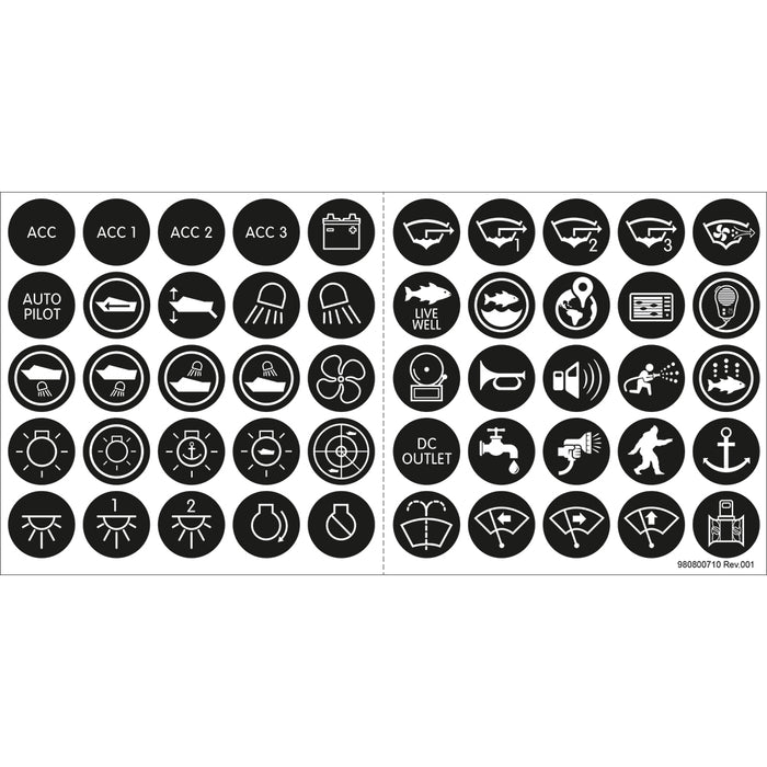 Blue Sea 4230 Push Button Switch Label Kit 4230