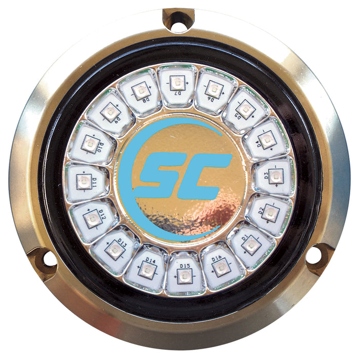 ShadowCaster Bimini Blue Single Color Underwater Light  16 LEDs  Bronze SCR16BBBZ10