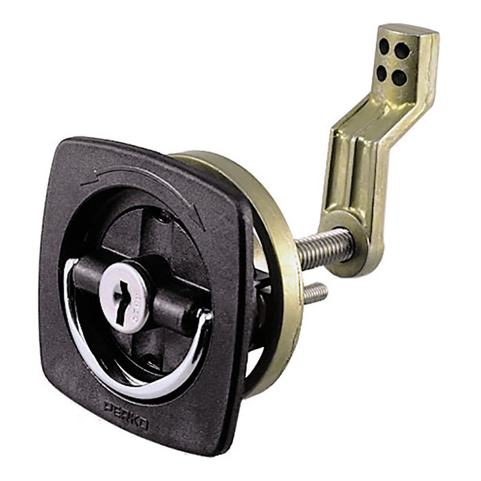Perko Black Flush Lock  25 x 25 wOffset Cam Bar  Flexible Polymer Strike 0931DP1BLK