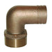 GROCO 112 NPT x 112 ID Bronze 90 Degree Pipe to Hose Fitting Standard Flow Elbow PTHC1500
