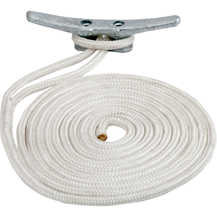 SeaDog Double Braided Nylon Dock Line  34 x 35  White 302119035WH1