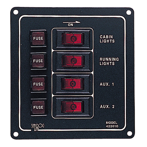 SeaDog Aluminum Switch Panel  Vertical  4 Switch 4220101
