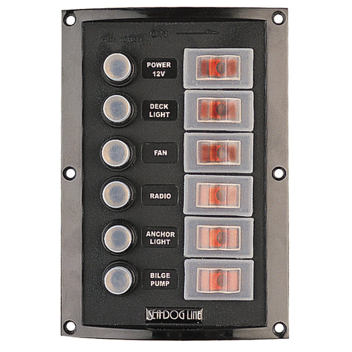 SeaDog Splash Guard Circuit Breaker Panel  6 Circuit 4248061