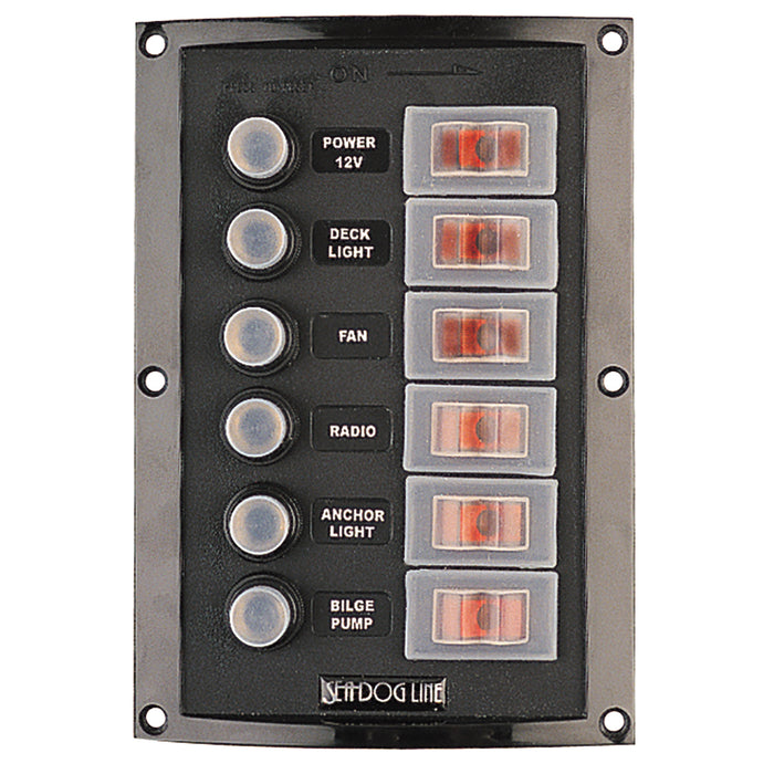 SeaDog Splash Guard Circuit Breaker Panel  6 Circuit 4248061