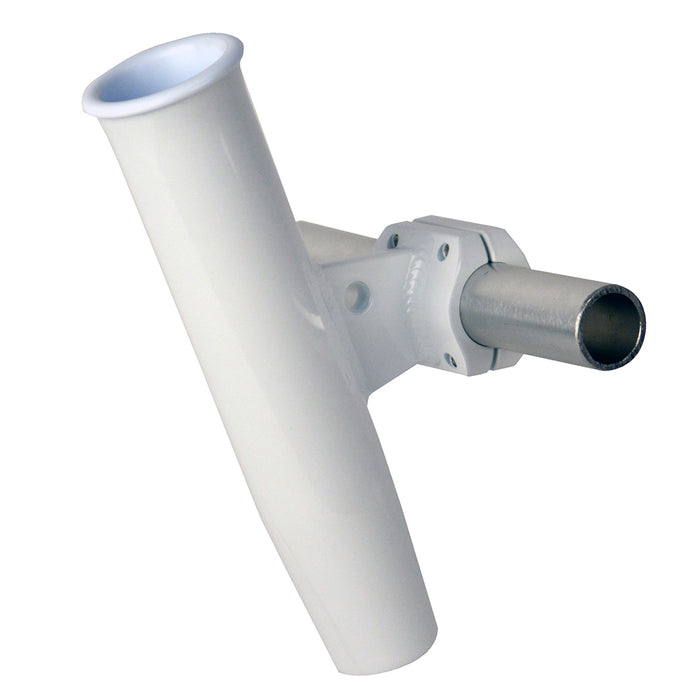 C E Smith Aluminum Horizontal ClampOn Rod Holder 1516 OD White  Powdercoat wSleeve 53711
