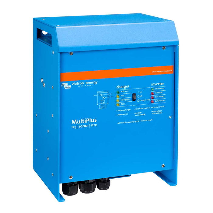 Victron MultiPlus InverterCharger 12 VDC  3000VA  120vAC w120AMP Battery Charger  50AMP Transfer Switch PMP123021102