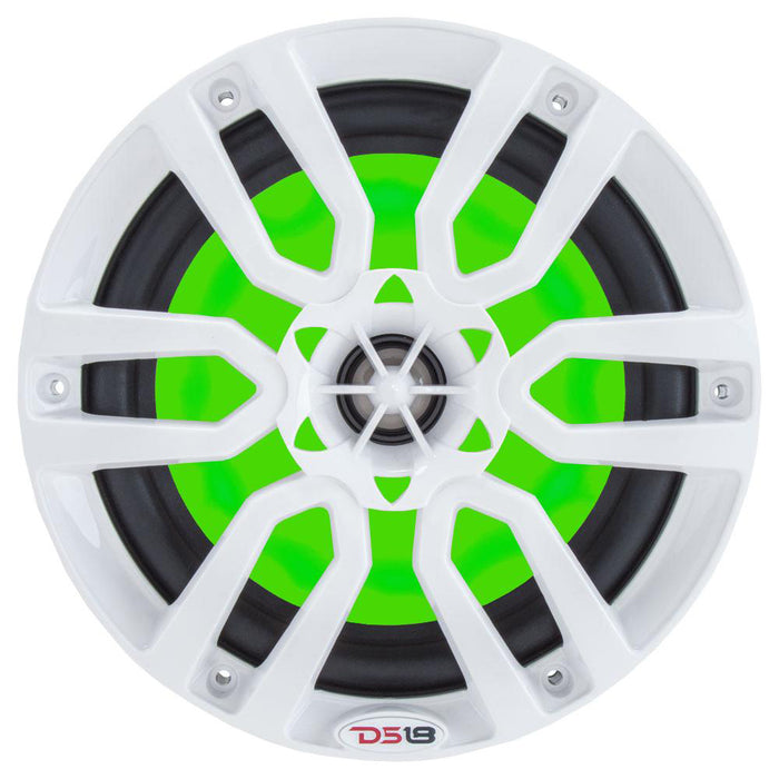 DS18 HYDRO 65 2Way Marine Speakers wRGB LED Lights 300W  White NXL6