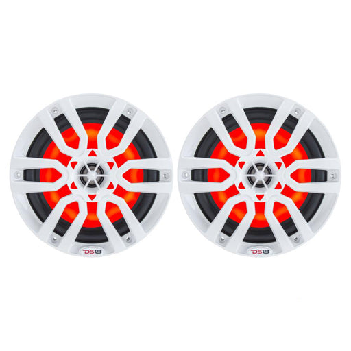 DS18 HYDRO 65 2Way Marine Speakers wRGB LED Lights 300W  White NXL6