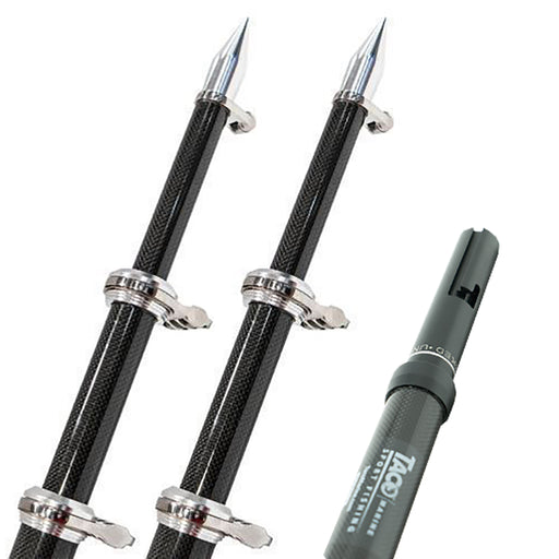 TACO 20 Carbon Fiber Twist  Lock Outrigger Poles fGS450 GS500  GS1000 Bases  Black OT4200CFHD