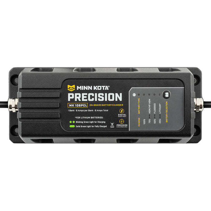 Minn Kota OnBoard Precision Charger MK106 PCL 1 Bank x 6 AMP LI Optimized Charger 1831061