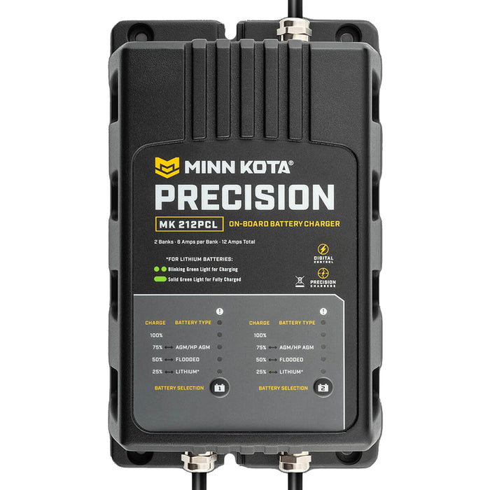 Minn Kota OnBoard Precision Charger MK212 PCL 2 Bank x 6 AMP LI Optimized Charger 1832121