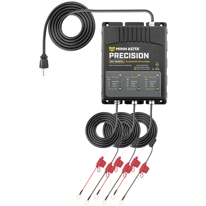Minn Kota OnBoard Precision Charger MK330 PCL 3 Bank x 10 AMP LI Optimized Charger 1833301