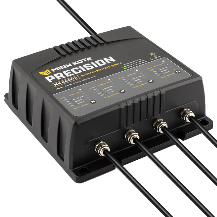 Minn Kota OnBoard Precision Charger MK440 PCL 4 Bank x 10 AMP LI Optimized Charger 1834401