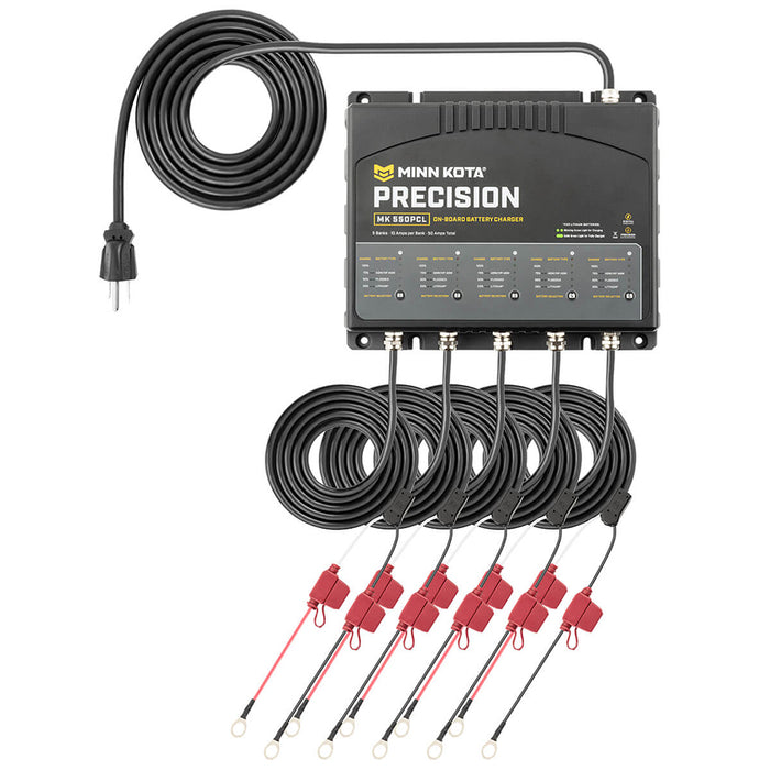 Minn Kota OnBoard Precision Charger MK550 PCL 5 Bank x 10 AMP LI Optimized Charger 1835500