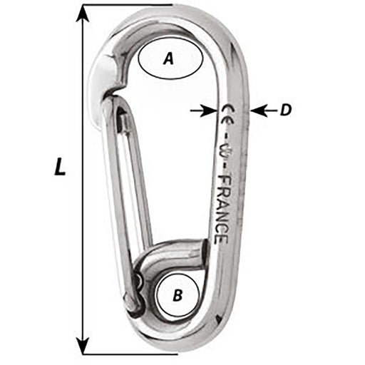 Wichard Symmetric Carbine Hook  Length 100mm  1332 2316W