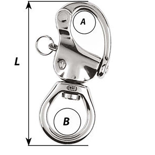 Wichard HR Snap Shackle  Large Bail  Length 140mm 2377W