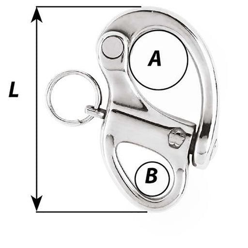 Wichard 2 Snap Shackle wFixed Eye  50mm 2471W