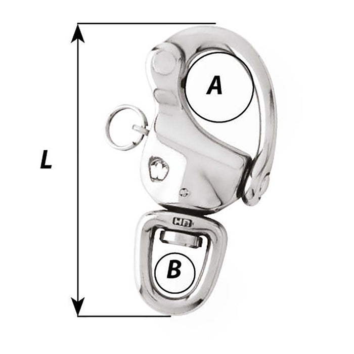 Wichard 234 Snap Shackle wSwivel  Clevis Pin  70mm 2474W
