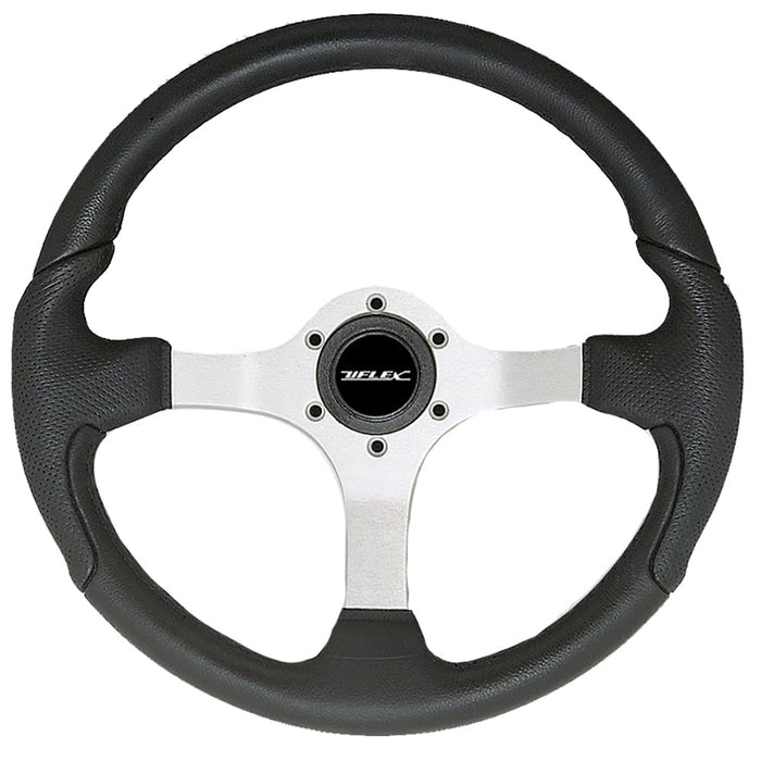 Uflex Nisida Steering Wheel 138  Black Polyurethane Grip wBlack Aluminum Spokes NISIDABB