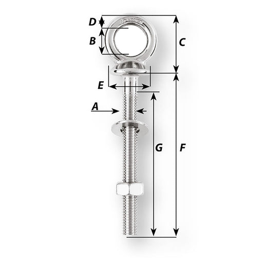 Wichard Eye Bolt  Diameter 532  Length 4 6493W