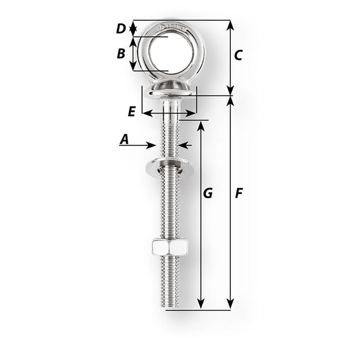Wichard Eye Bolt  Diameter 532  Length 4 6493W
